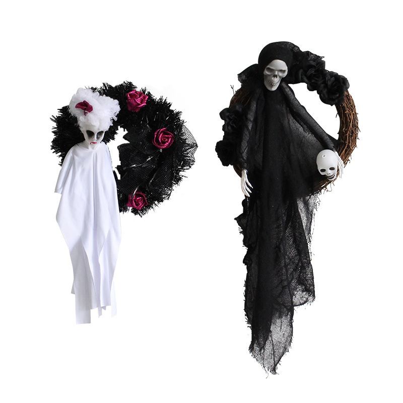 Halloween White Ghost Door Hanging Party Horror Garland Ornaments Στοιχειωμένο Σπίτι Στηρίγματα Διακόσμησης