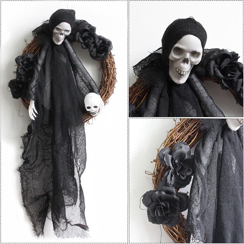 Halloween White Ghost Door Hanging Party Horror Garland Ornaments Στοιχειωμένο Σπίτι Στηρίγματα Διακόσμησης