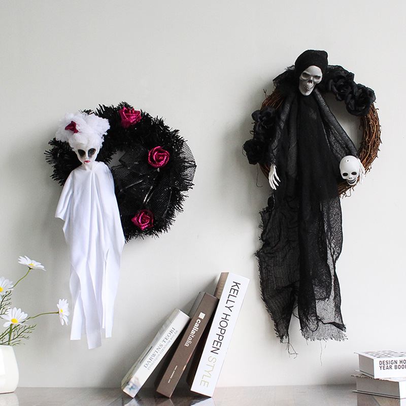 Halloween White Ghost Door Hanging Party Horror Garland Ornaments Στοιχειωμένο Σπίτι Στηρίγματα Διακόσμησης
