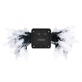 Solar Powered 20 30 40 50 Led Phantom Smiling Face Lighting String Party Πολύχρωμος Φωτισμός Halloween For Room Bar Mall Song Hall