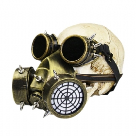 Steampunk Gas Mask Rivet Goggles Resin Skeleton Warrior Death Masquerade Cosplay Αξεσουάρ Για Δώρο Αποκριάτικου Πάρτι