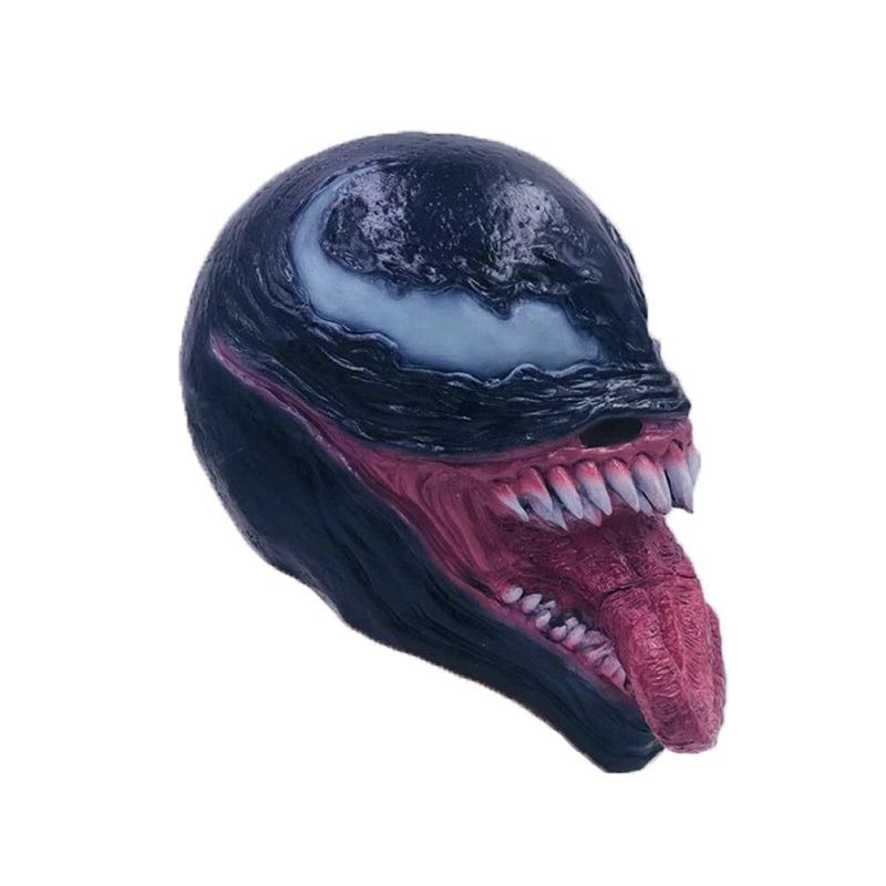Universe Deluxe Venom Spiderman Latex Mask Αποκριάτικη Στολή Ταινία Cosplay Μαύρο