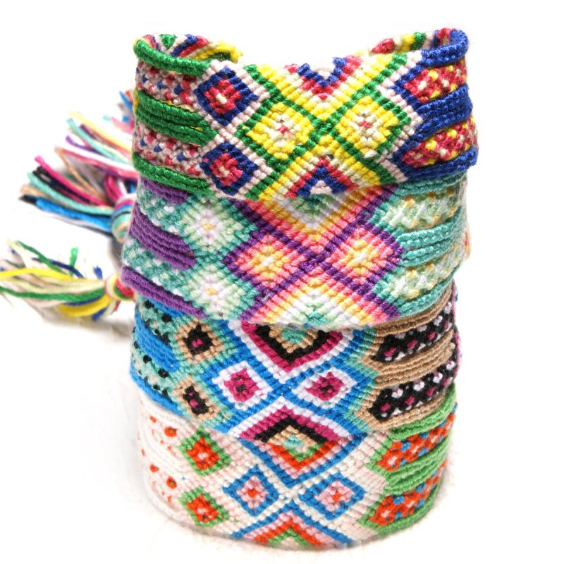 Bohemian Charm Βραχιόλι Χειροποίητης Ύφανσης Πολύχρωμες Φούντες Enthic Κοσμήματα Χειροποίητο Για Γυναίκες Άνδρες