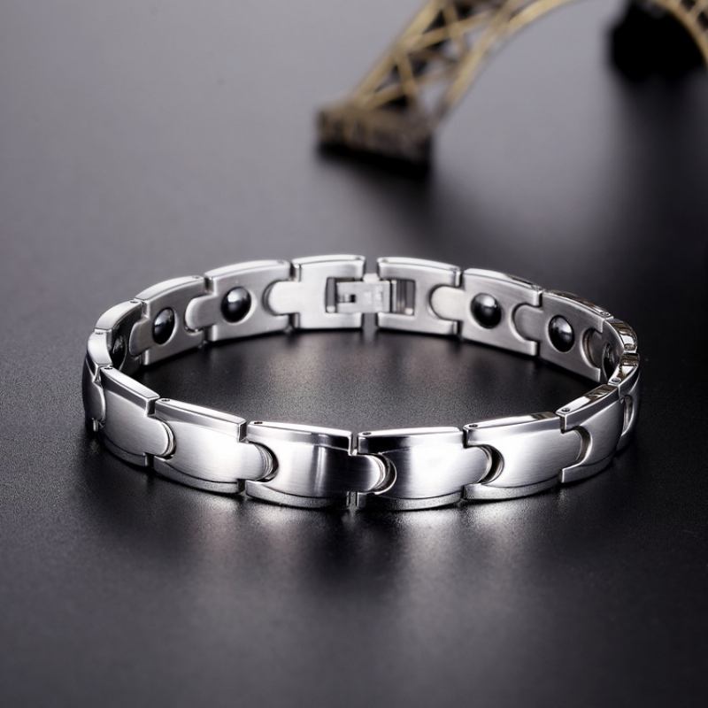 Βραχιόλια Για Ζευγάρια Από Titanium Steel Black Magnetic Trend Κοσμήματα Germanium Sand Ανοξείδωτα Για Άνδρες Και Γυναίκες