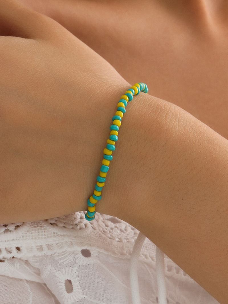 Vintage Ethnic Race Bead Πολύχρωμο Σετ Γυναικείο Βραχιόλι