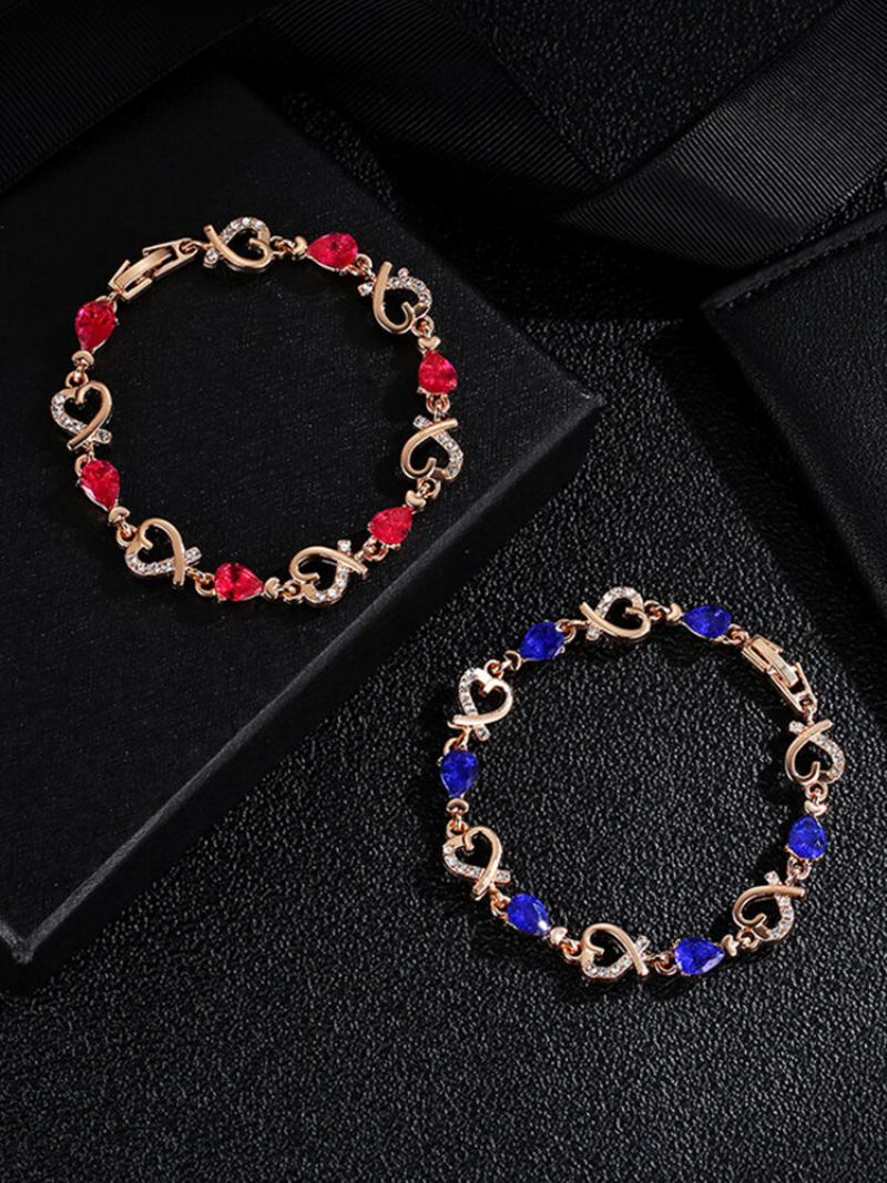 Vintage Heart Γυναικείο Βραχιόλι Hollow Inlaid Diamonds Δώρο Για Την Ημέρα Του Αγίου Βαλεντίνου