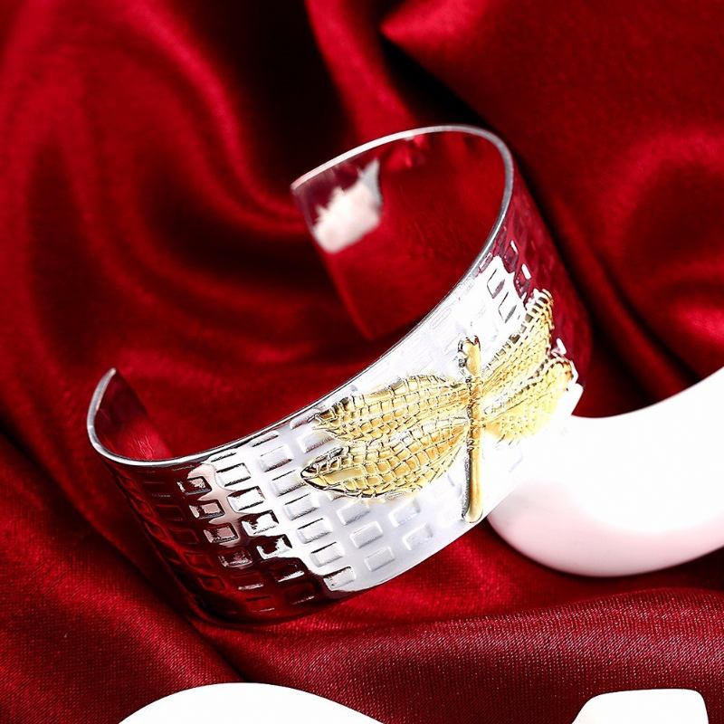Yueyin® Ανοιχτό Επάργυρο Επιχρυσωμένο Βραχιόλι Dragonfly
