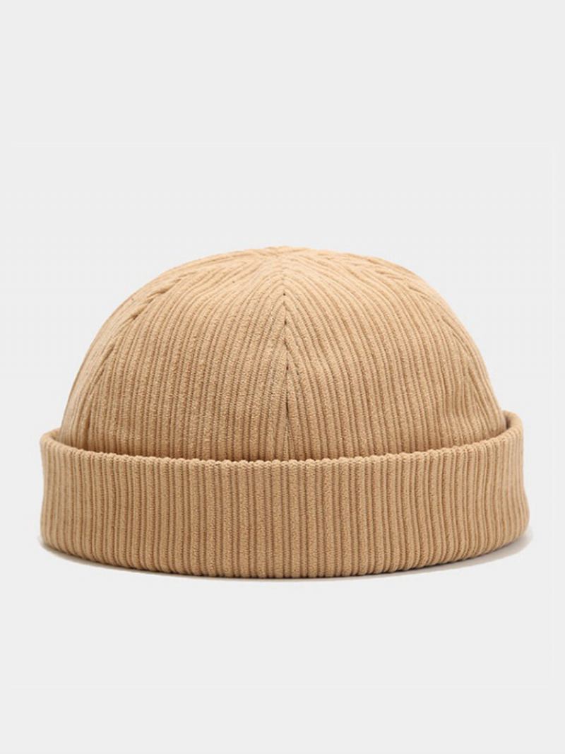 Unisex Corduroy Solid Ριγέ Ρυθμιζόμενο Κάλυμμα Κρανίου Beanie Landlord Cap