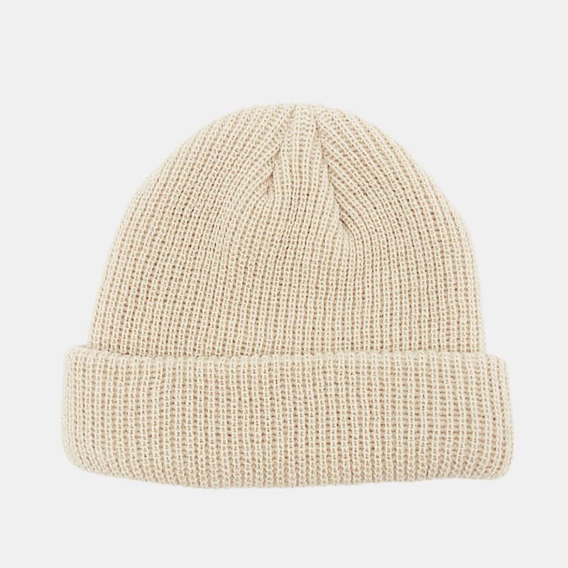 Unisex Μονόχρωμο Πλεκτό Μάλλινο Καπέλο Skull Cap Beanie