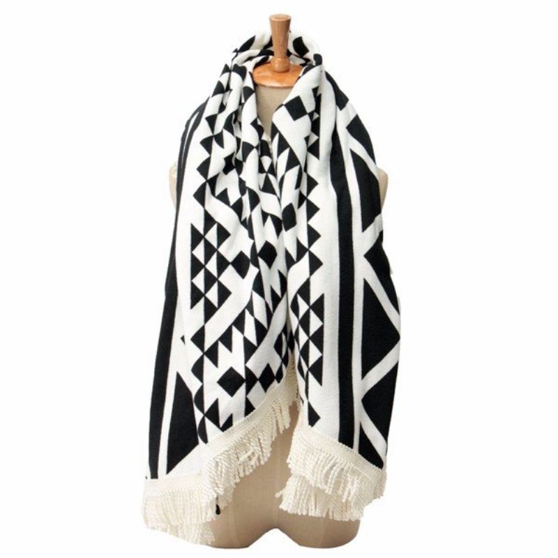 Στρογγυλό Πετσετάκι Παραλίας Bohemia Style Βαμβακερές Φούντες Πλεκτές Σκάβες