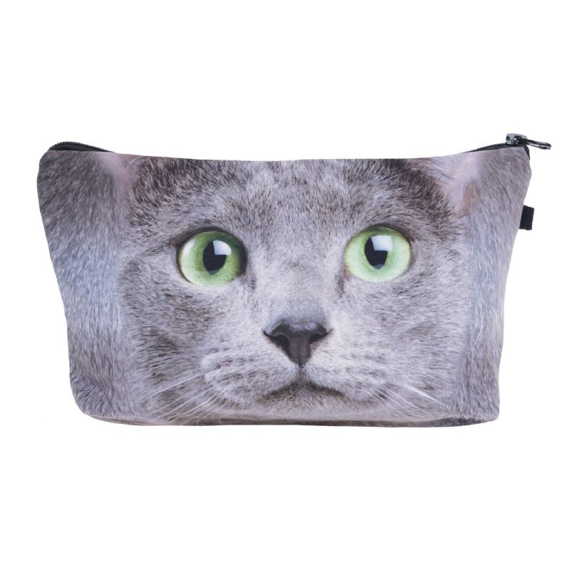 Cats 3d Printing Multi-functional Cosmetic Bag Clutch Bag Storage Wash Bag