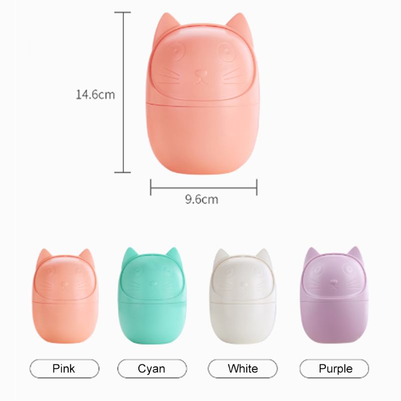 Cute Creative Cartoon Cat Μικρός Κάδος Σκουπιδιών Επιτραπέζιου Σκουπιδιού Οικιακό Υπνοδωμάτιο Τραπέζι Γραφείου Αποθήκευσης Με Κάλυμμα