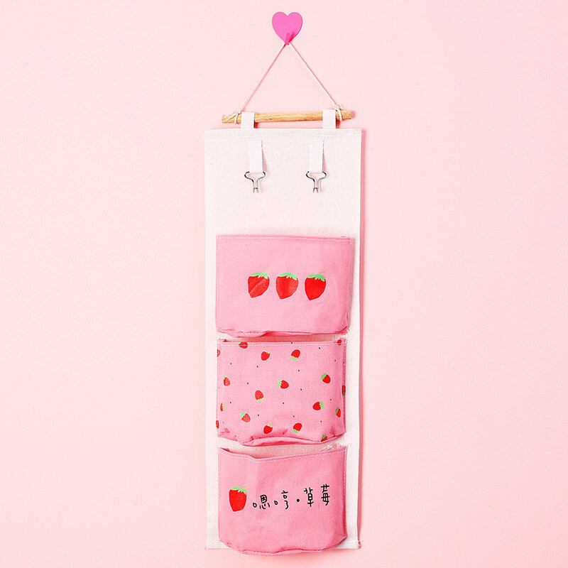 Flamingo Cactus Printing Lively Style Hanging Organizer Βαμβακερό Λινό Επιτοίχιας Πόρτας Αποθήκευση Σπιτιού