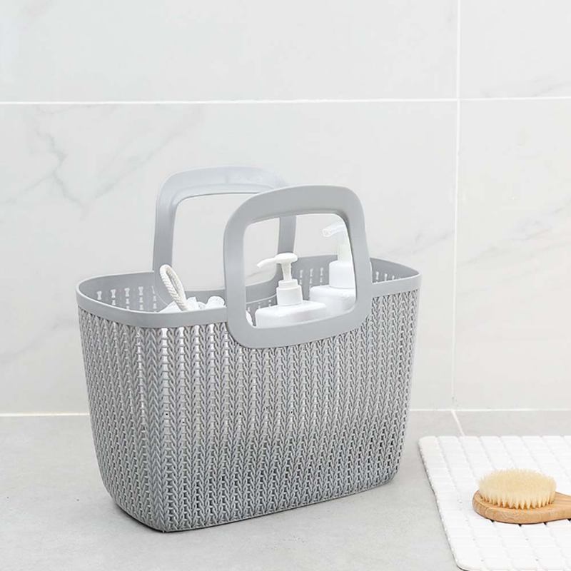 Καλάθι Χεριού Εμφάνισης Rattan Για Λαβή Νοικοκυράς Με Σχέδιο Πολλαπλών Χρήσεων Πλαστικό Κιβώτιο Αγορών Με Ψηλότερο Πάτο