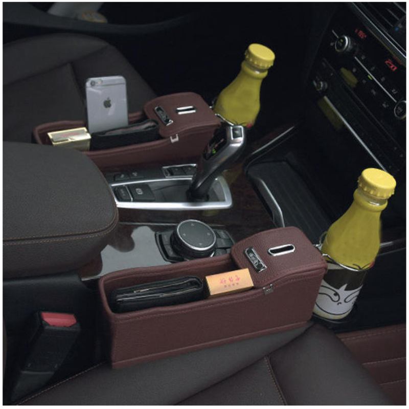 Κάθισμα Αυτοκινήτου Storage Box Gap Bag Garbage Car Δερμάτινο Ποτηροθήκη Νερού Πολλαπλών Λειτουργιών