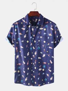 Ανδρικό Fun Starry Sky & Universe Εμπριμέ Πουκάμισο Casual