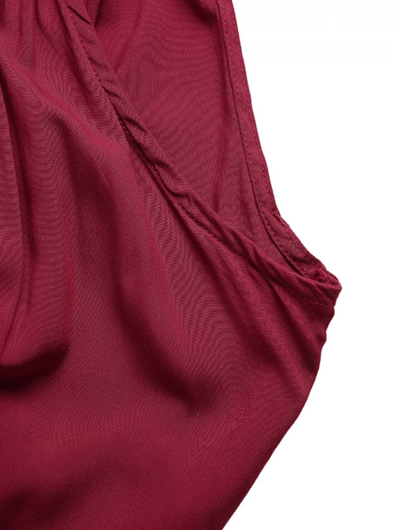 Μονόχρωμο Λουράκι Φαρδύ Πόδι Plus Size Loose Jumpsuit Για Γυναίκες