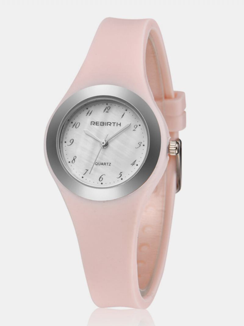 Μοντέρνο Γυναικείο Ρολόι Ζελέ Σιλικόνης Princess Pink Quartz Αδιάβροχο Στρογγυλό