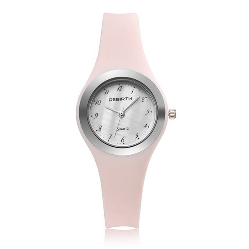 Μοντέρνο Γυναικείο Ρολόι Ζελέ Σιλικόνης Princess Pink Quartz Αδιάβροχο Στρογγυλό