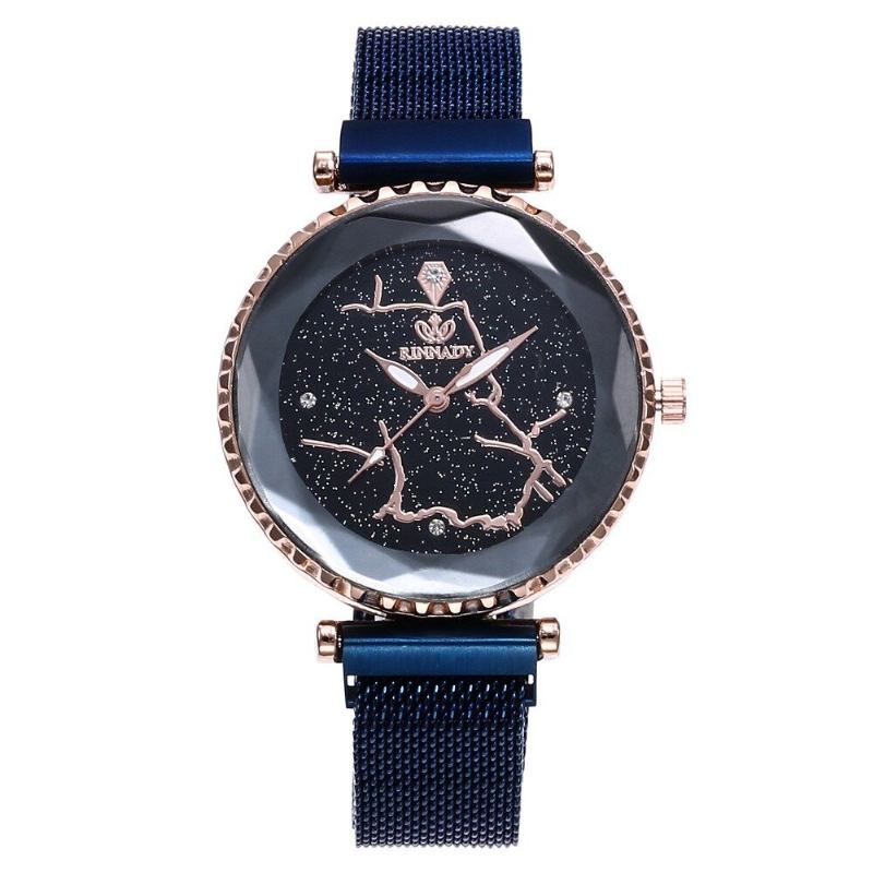 Μοντέρνο Ρολόι Quartz Starry Sky Από Ανοξείδωτο Ατσάλι Με Μαγνήτη Γυναικείο Αδιάβροχο