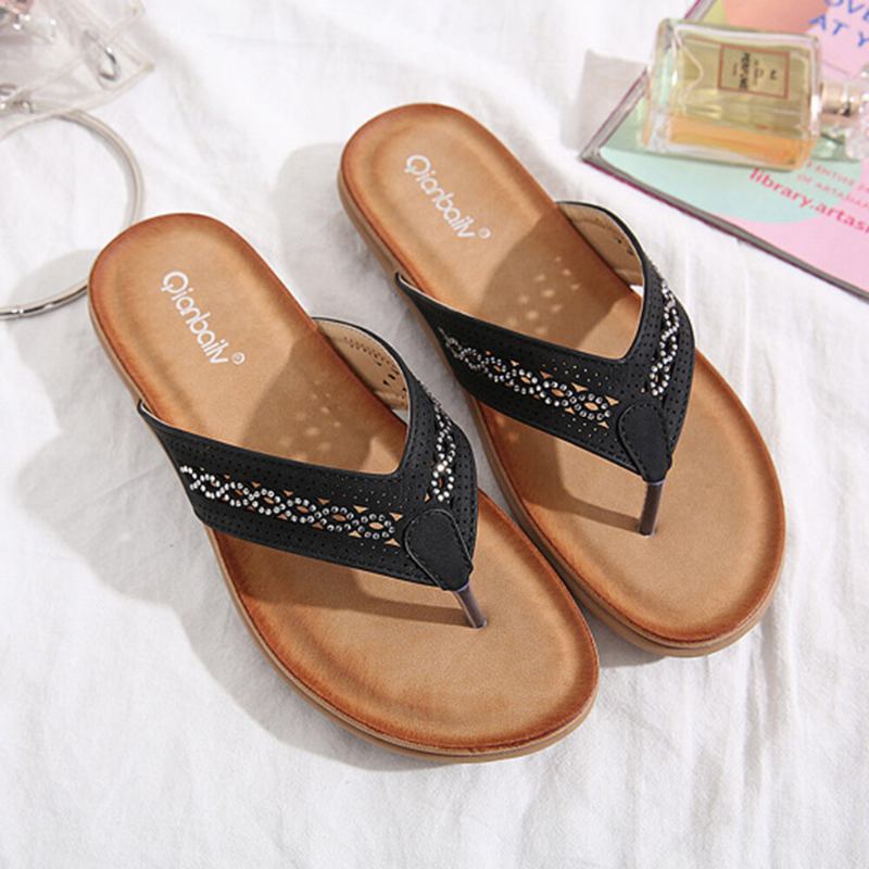 Παντόφλες Παραλίας Σαγιονάρες Holiday Με Κλιπ Rhinestone