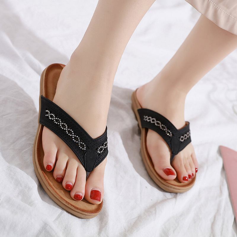 Παντόφλες Παραλίας Σαγιονάρες Holiday Με Κλιπ Rhinestone