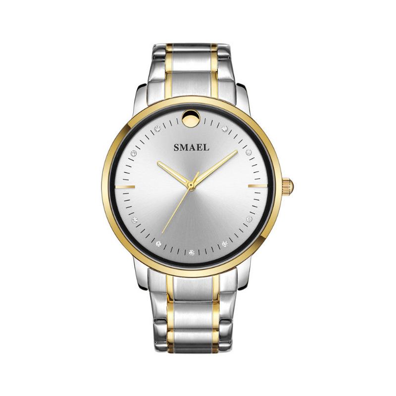 Smael Ανδρικό Ρολόι Μόδας Casual Quartz Αδιάβροχο Χειρός Ημερολογίου Εξωτερικού Χώρου Με Λουράκι Από Ανοξείδωτο Ατσάλι