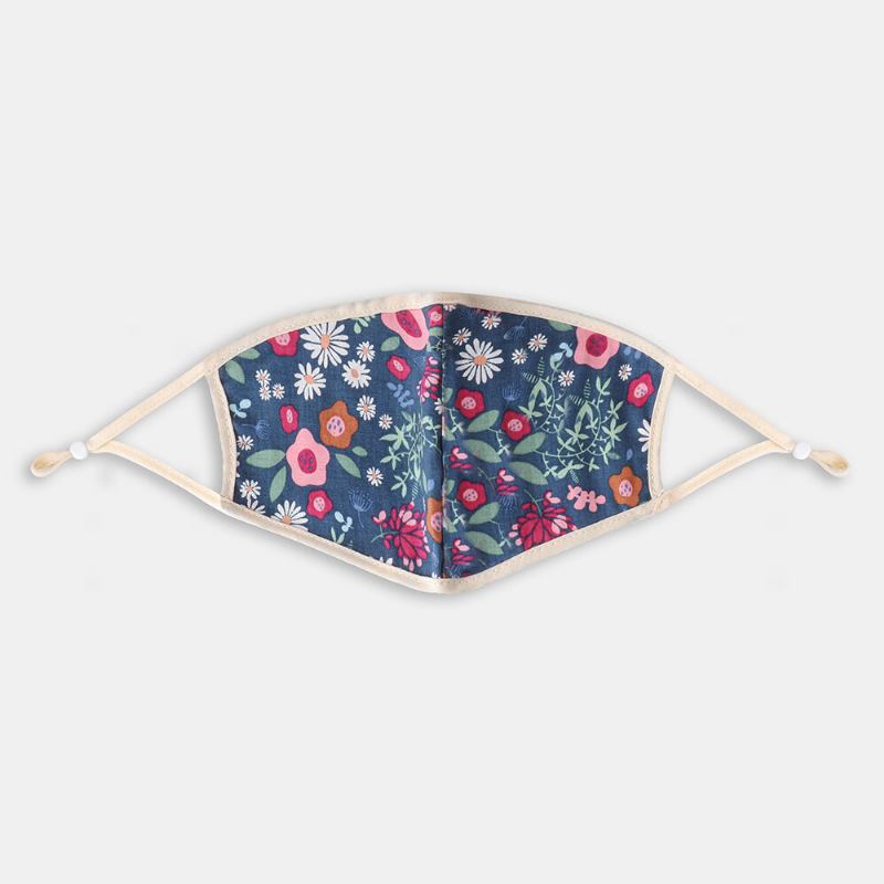 Vintage Floral Face Sheild Mask Printed Cotton Proof-dust