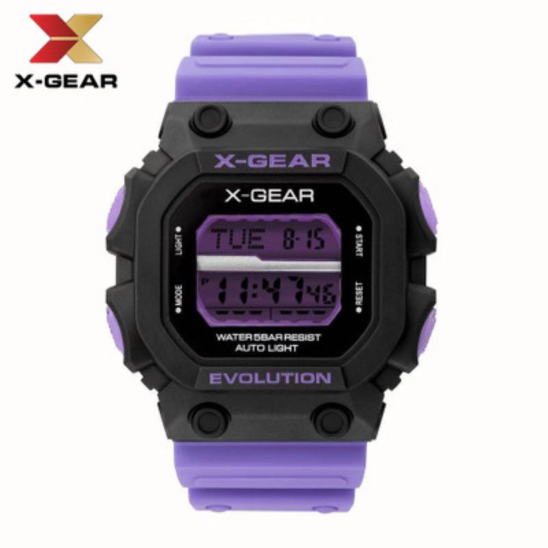 X-gear Revolution Κομψό Μωβ Αθλητικό Ρολόι Αδιάβροχο Ανδρικό Ηλεκτρονικό Moq 20pcs