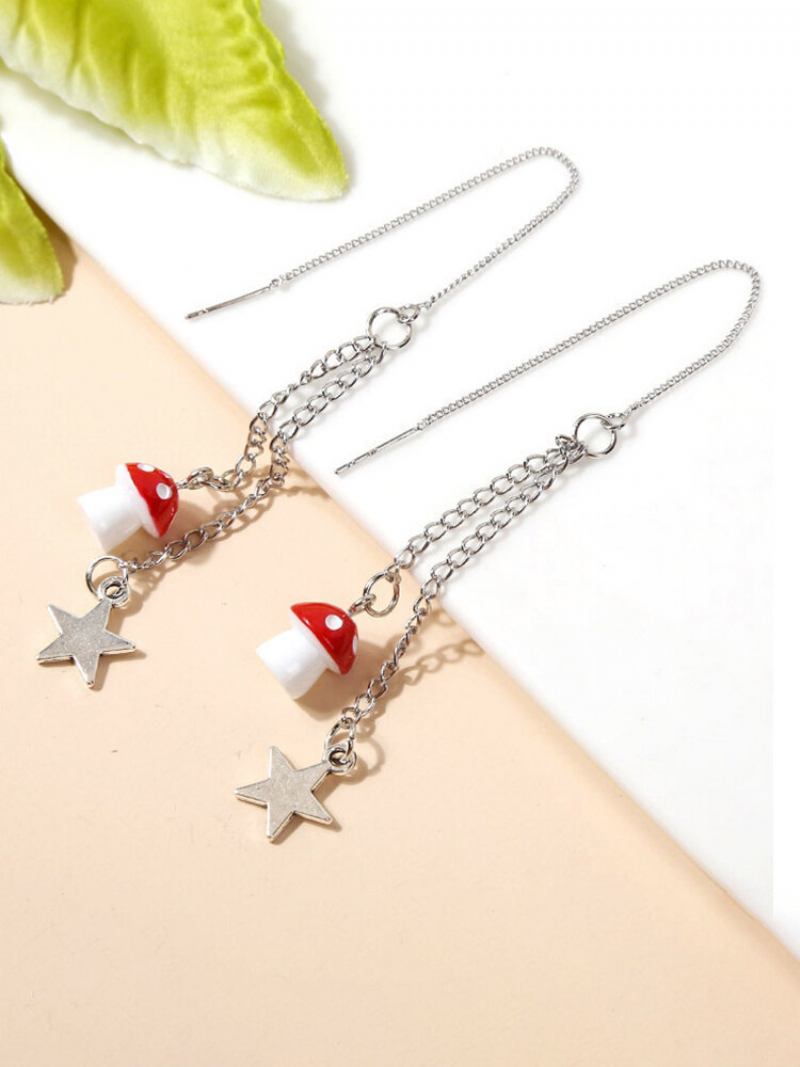 Bohemian Mushroom Star Earrings Κούφα Σκουλαρίκια Temperament Alloy
