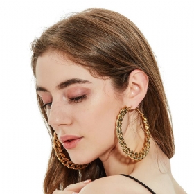 Exaggerated Large Hoop Earrings Ccb 80mm Circle Uv For Girls