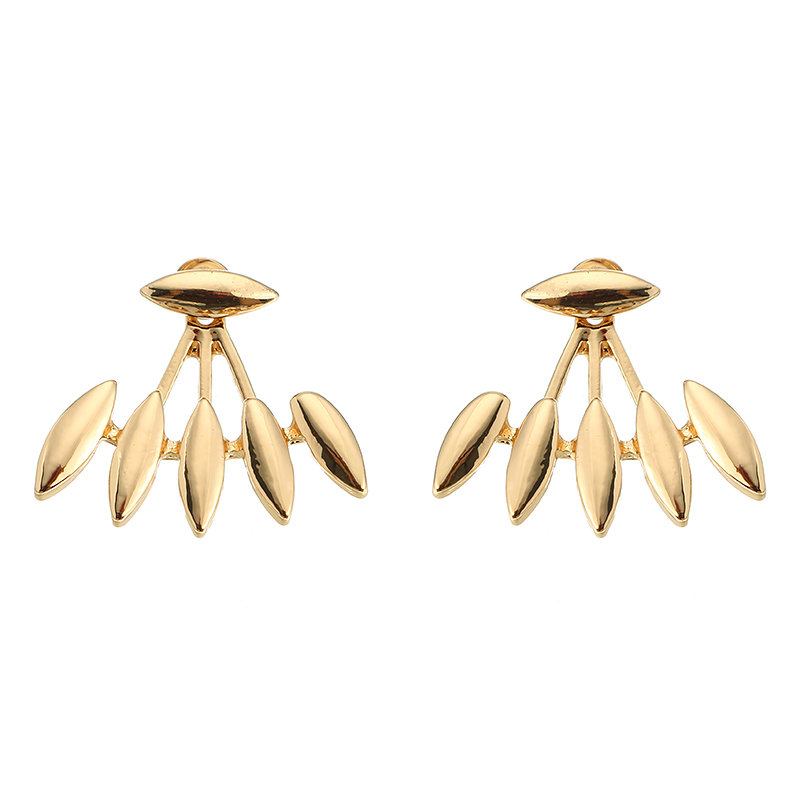 Γυναικεία Σκουλαρίκια Με Μοντέρνα Φύλλα Punk Gold Silver Stud Spiky Spike Claw