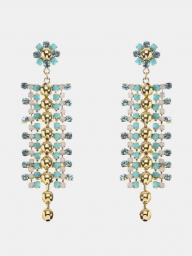 Jassy® Bohemian White Opal Pacific Rhinestones Φούντες Σκουλαρίκια Δώρο Για Γυναίκες