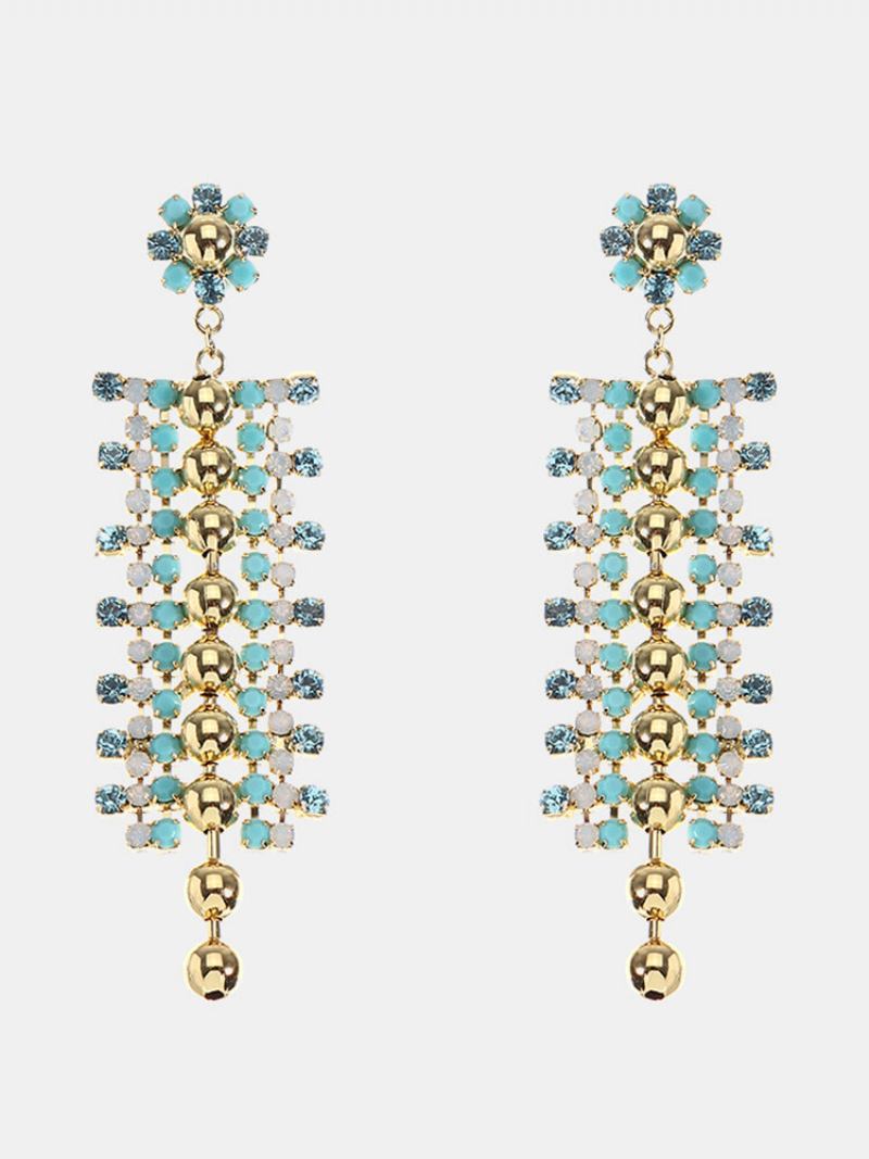 Jassy® Bohemian White Opal Pacific Rhinestones Φούντες Σκουλαρίκια Δώρο Για Γυναίκες