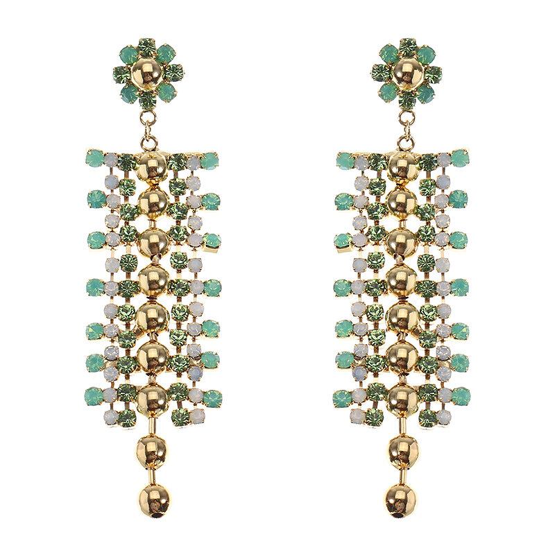 Jassy® Bohemian White Opal Pacific Rhinestones Φούντες Σκουλαρίκια Δώρο Για Γυναίκες