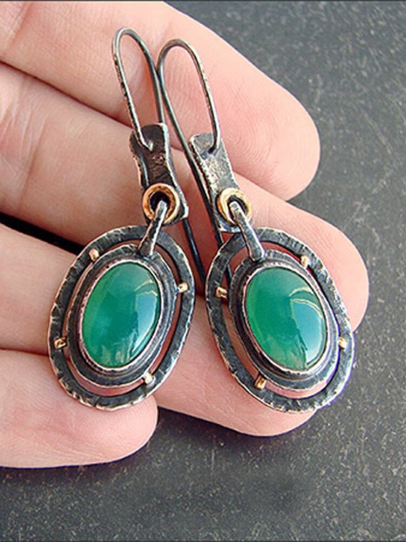 Vintage Γεωμετρικά Γυναικεία Σκουλαρίκια Synthesis Chalcedony Κρεμαστά Κοσμήματα Δώρο