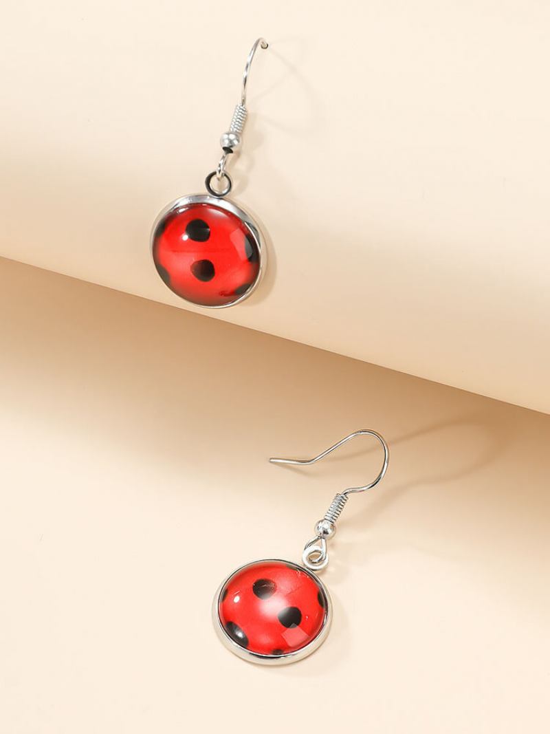 Vintage Sweet Alloy Seven Star Ladybug Σκουλαρίκια