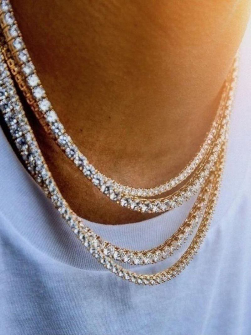 Hip Hop Full Rhinestone Claw Αλυσίδα Ένθετο Κολιέ