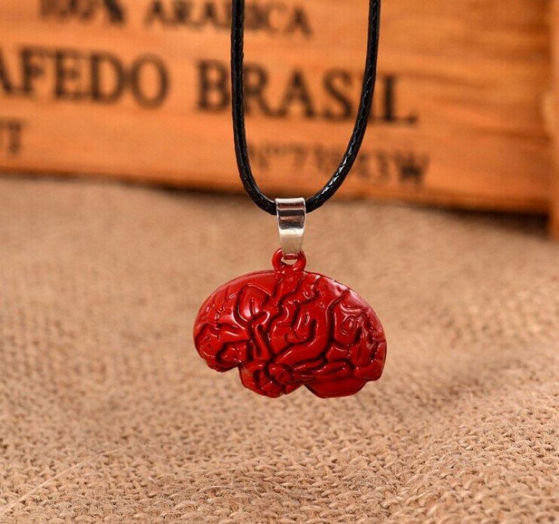 Κολιέ Εγκεφάλου Από Κράμα Drip Red Brain Για Το Halloween