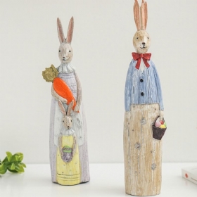Ρητίνη Rabbit Crafts Στολίδια Δώρα Για Τα Γενέθλια Του Πάσχα Ποιμενική Ζωγραφισμένη Στο Χέρι Κουνέλι Διακόσμηση