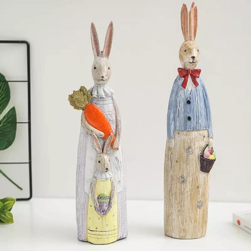 Ρητίνη Rabbit Crafts Στολίδια Δώρα Για Τα Γενέθλια Του Πάσχα Ποιμενική Ζωγραφισμένη Στο Χέρι Κουνέλι Διακόσμηση