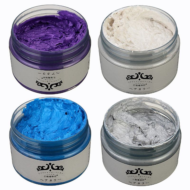 Diy Βαφές Μαλλιών Unisex Hair Color Wax Mud Προσωρινή Κρέμα Μοντελοποίησης Μιας Χρήσης 6 Χρώματα Περιποίηση