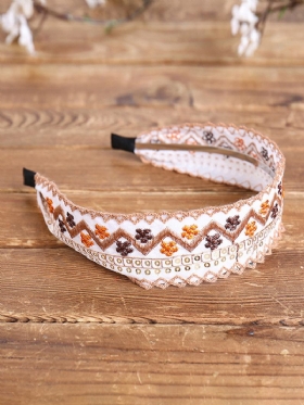 Ethnic Κέντημα Δαντέλα Κοριτσάκι Headband Rural Girl Wind Suede Floral Fabric Αξεσουάρ Μαλλιών