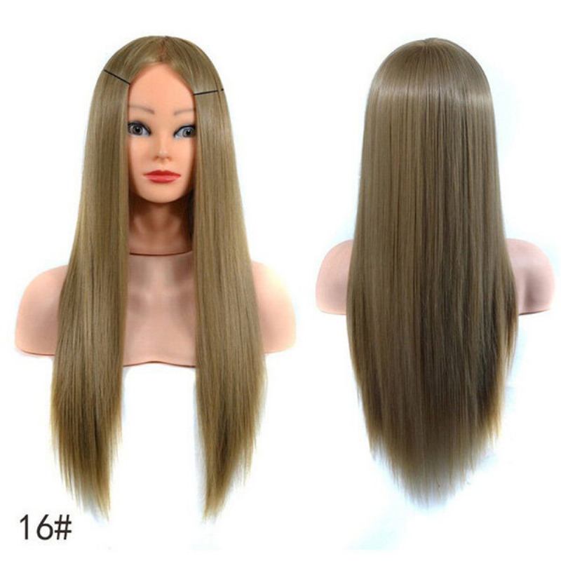 Hair Training Mannequin Practice Head High Temperature Fiber Salon Model With Clamp