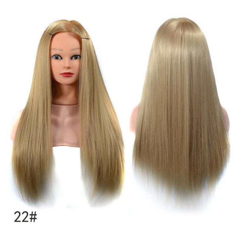Hair Training Mannequin Practice Head High Temperature Fiber Salon Model With Clamp