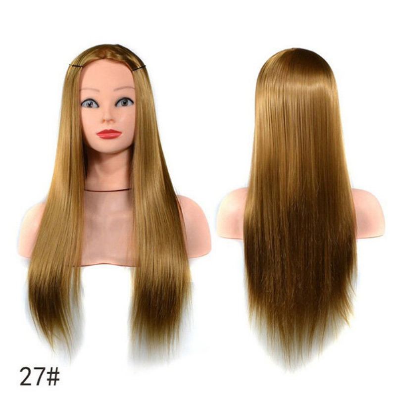 Hair Training Mannequin Practice Head High Temperature Fiber Salon Model With Clamp
