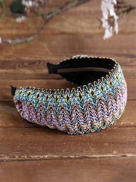 Μποέμικο Στιλ Φαρδιά Στεφάνι Μαλλιών Headband Ethnic Στυλ Πολύχρωμο Ριγέ Ύφασμα Ταξιδιωτικό Σπίτι Ελεύθερη Ζώνη