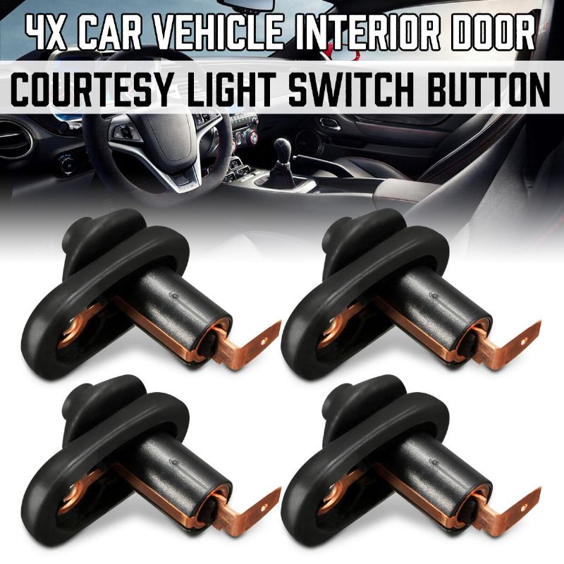 1pc Universale Auto Interno Porta Cortesia Κουμπί Διακόπτη Φωτός Parte Nero