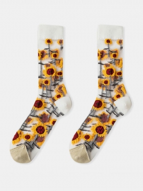 Γυναικείες Sunflowers Vines Fashion Novelty Κάλτσες Harajuku Crystal Silk Tide Tube