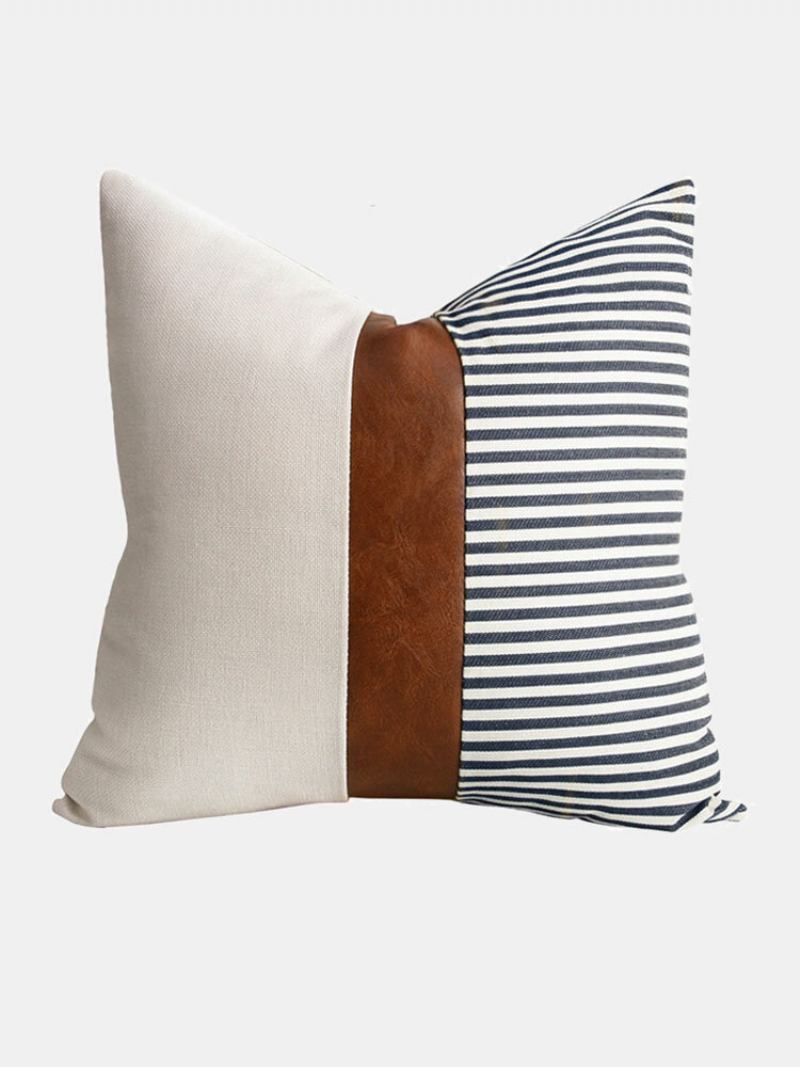 1 Τεμ. Ρίγες Με Ραφή Καμβά Creative Nordic Home Καναπές Κρεβάτι Αυτοκινήτου Διακοσμητικό Μαξιλαροθήκη Ριχτάρι Κάλυμμα